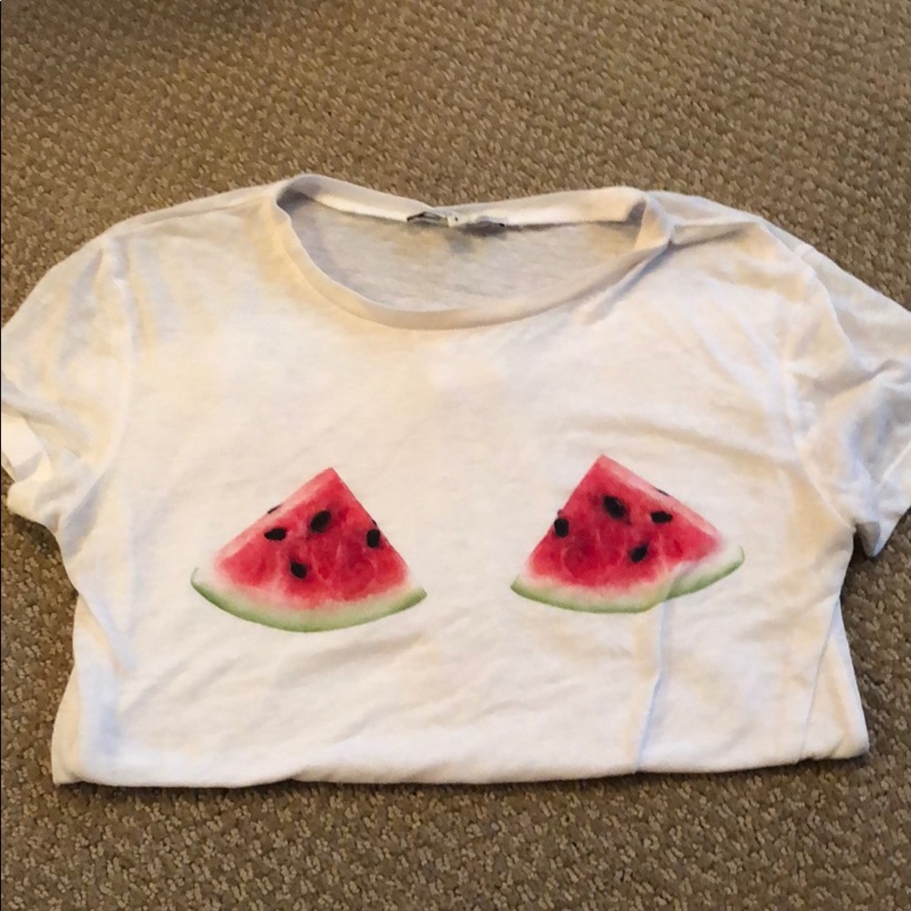Plain white tree with watermelon